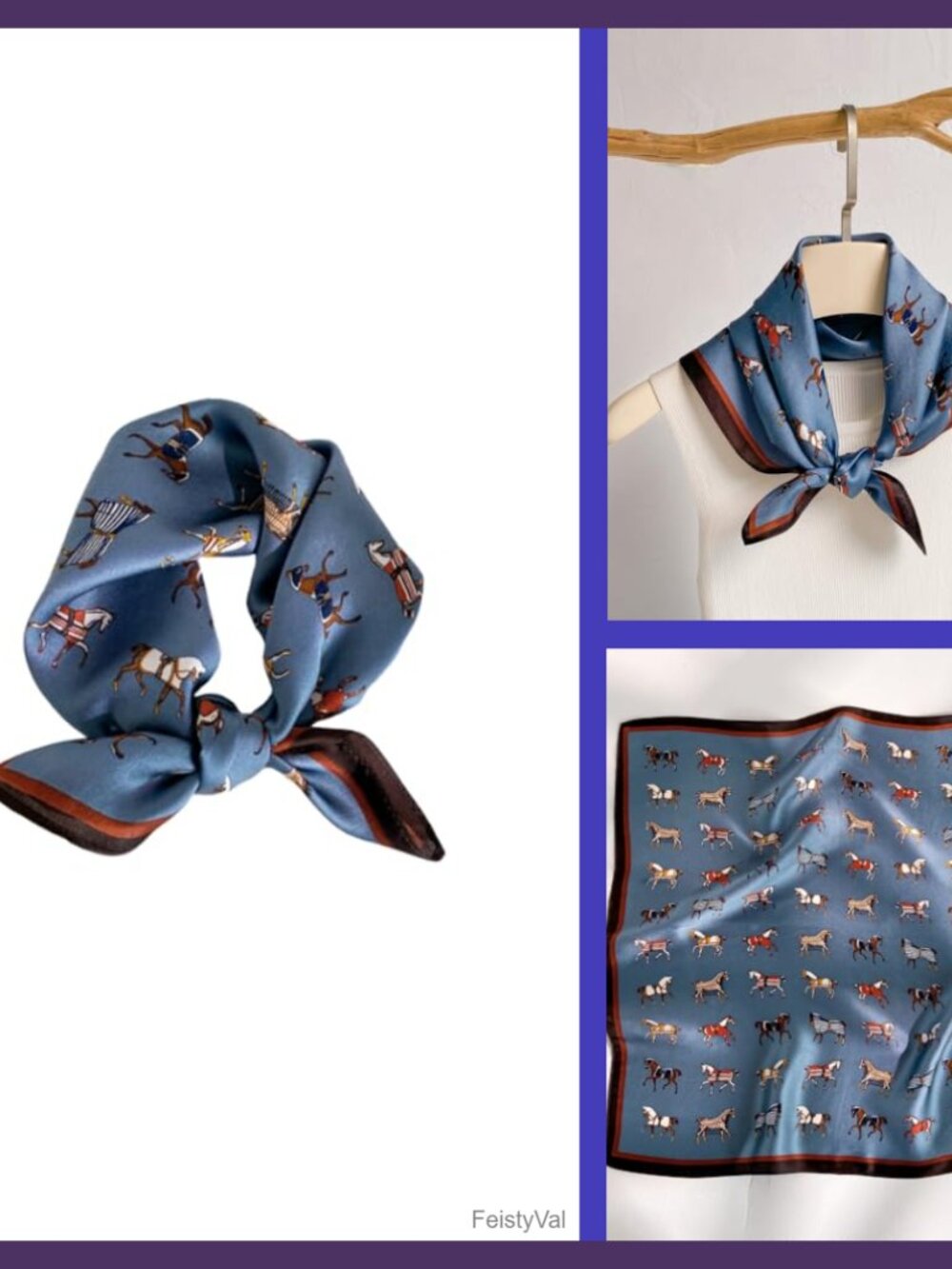 100% Mulberry Silk Square Hair Scarf Head Wrap 21x21